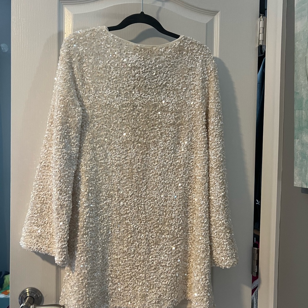 Viral h&m Sparkling Cream Sequin Dress